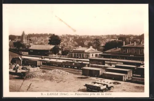 AK Laigle /Orne, Panorama pris de la Gare, Bahnhof