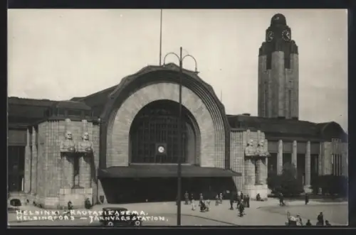 AK Helsinki, Rautatieasema, Eingang zum Bahnhof