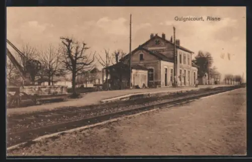 AK Guignicourt, La Gare