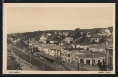 AK Miramar, Panorama mit Bahnhof