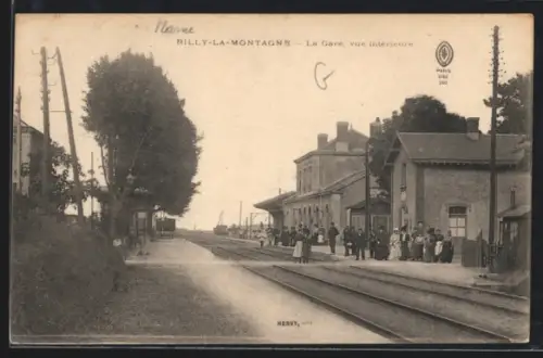 AK Rilly-la-Montagne, La Gare, vue intérieure