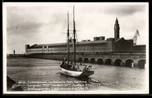 AK Cherbourg, La Nouvelle Gare Maritime, Hafen