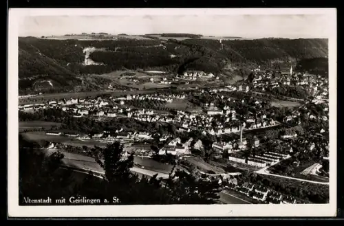 AK Altenstadt, Totalaansicht mit Geislingen a. St., Fliegeraufnahme