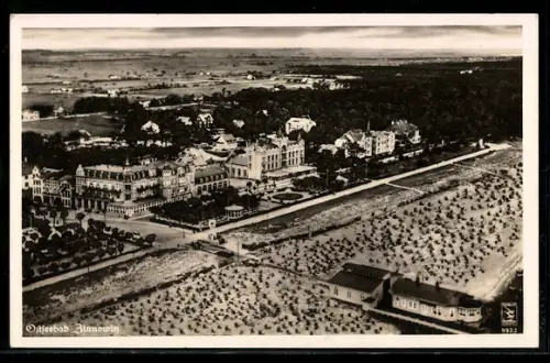AK Zinnowitz /Ostsee, Strand, Kurhaus, Hotels, Fliegeraufnahme