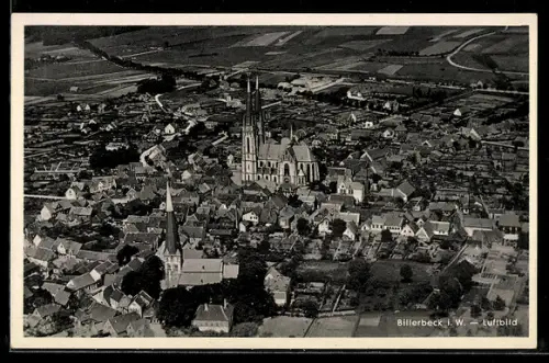 AK Billerbeck i. W., Teilansicht mit Kirche, Fliegeraufnahme