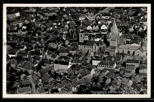 AK Soest i. W., Patroklidom und Petrikirche vom Flugzeug aus
