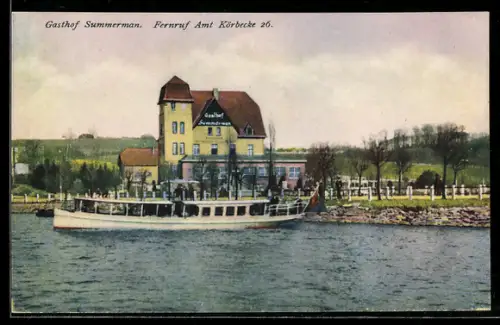 AK Körbecke /Kreis Soest, Gasthof Summermann an der Möhnetalsperre