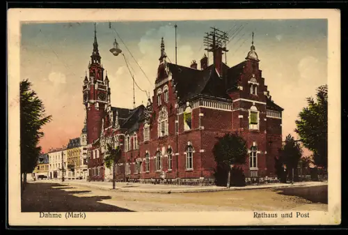 AK Dahme /Mark, Rathaus, Post