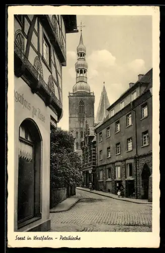 AK Soest in Westfalen, Petrikirche, Gasthaus zur Rose