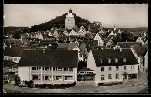 AK Herrenberg, Teilansicht mit Kirchturm