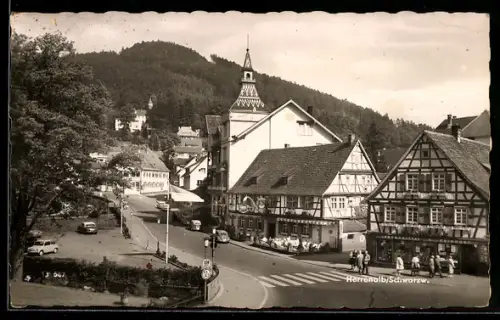 AK Herrenalb /Schwarzw., Ortspartie mit Gasthof und Lebensmittelgeschäft