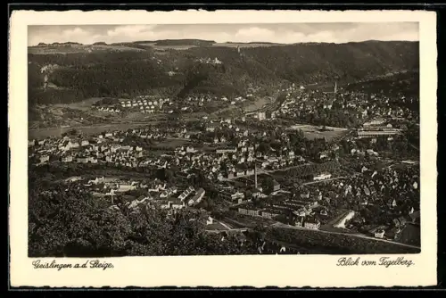 AK Geislingen a. d. Steige, Blick auf die Stadt vom Tegelberg