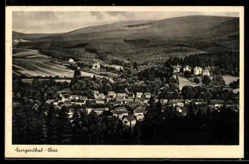 AK Georgenthal /Thür., Ortsansicht vom Berghang aus