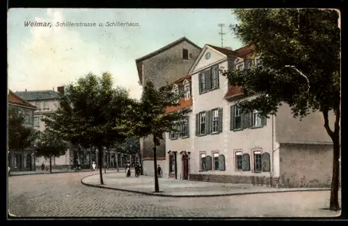 AK Weimar, Schillerstrasse und Schillerhaus