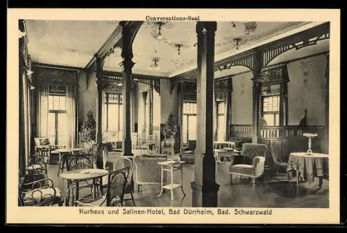 AK Bad Dürrheim /Bad. Schwarzwald, Kurhaus und Salinen-Hotel, Conversations-Saal