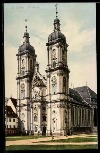 AK St. Gallen, Ansicht der Stiftskirche
