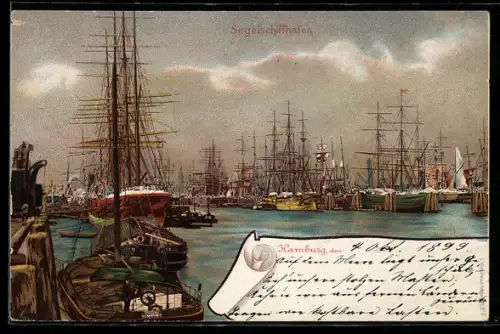 AK Kamburg, Segelschiffhafen, Totalansicht