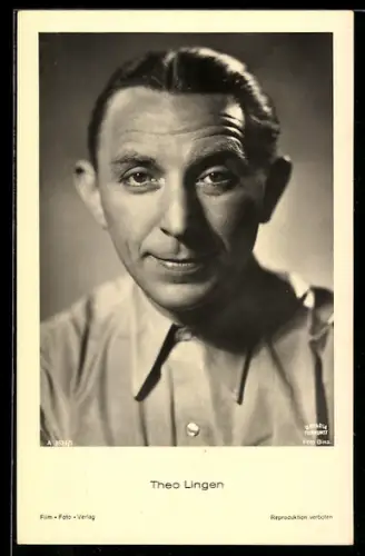 AK Schauspieler Theo Lingen, Portrait mit einem Lächeln