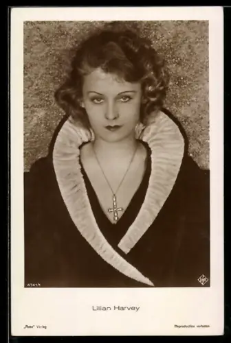 AK Schauspielerin Lilian Harvey, Portrait in einer Filmrolle