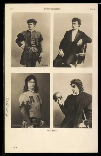 AK Schauspieler Josef Kainz in Don Carlos, Hamlet und Jüdin von Toledo