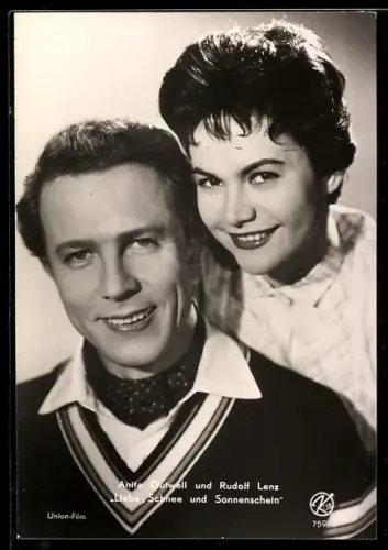 AK Schauspieler Anita Gutwell und Rudolf Lenz in Liebe, Schnee und Sonnenschein