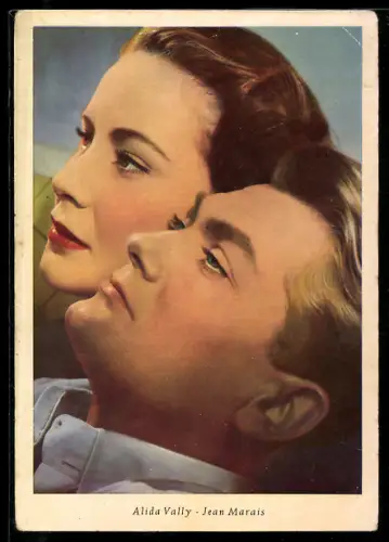 AK Schauspielerin Alida Vally und Jean Marais in einer Filmszene