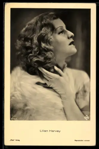AK Schauspielerin Lilian Harvey blickt verträumt