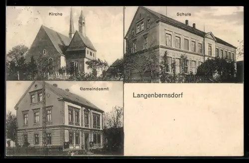 AK Langenbernsdorf, Schule, Kirche, Gemeindeamt