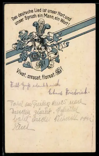 AK Chemnitz, Gymnasiasten-Gesangverein, Studentenwappen mit Motto