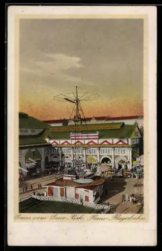 AK Berlin-Halensee, Volksfest Luna-Park, Renn-Fliegerbahn