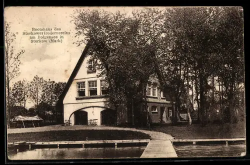 AK Storkow /Mark, Bootshaus des Storkower Rudervereins am Dolgensee