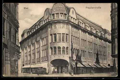 AK Kiel, Warenhaus W. Jacobsen, Preusserstrasse