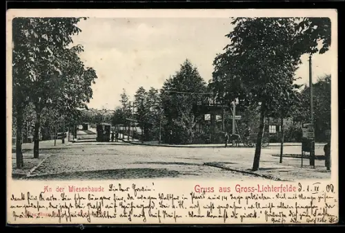 AK Berlin-Gross-Lichterfelde, Strassenpartie An der Wiesenbaude