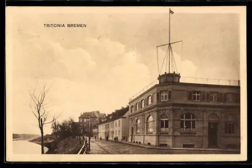 AK Bremen, Verbindungshaus der Nautischen Kameradschaft Tritonia Bremen, Leinestrasse Ecke Sankt-Pauli-Deich