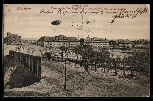 AK Graudenz-Grudziadz, Kaserne des Inf.-Regts. No 175 und Masur. Pion.-Batl. No 26