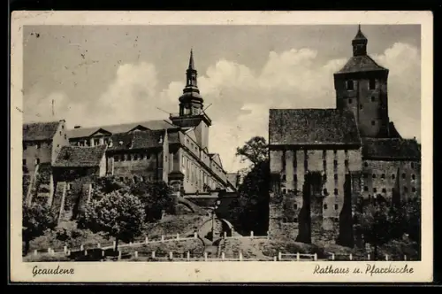AK Graudenz, Rathaus und Pfarrkirche