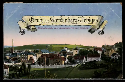 AK Hardenberg-Neviges, Gesamtansicht vom Katharinenberg aus gesehen