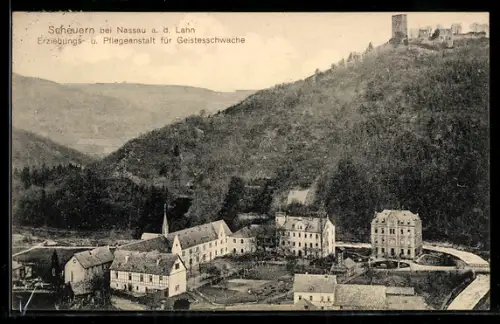 AK Scheuern bei Nassau, Erziehungs- und Pflegeanstalt für Geistesschwache, Burgruine