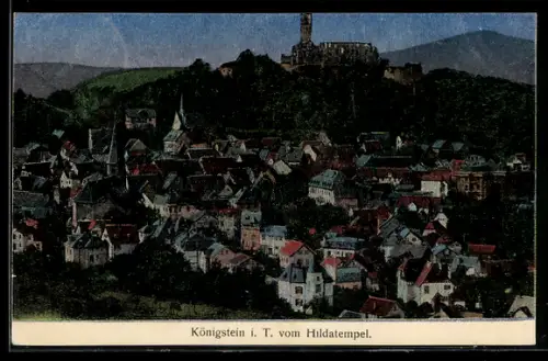 AK Königstein i. T., Ortsansicht vom Hildatempel