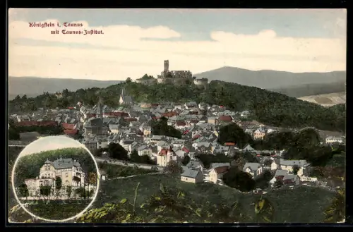 AK Königstein i. Taunus, Ortsansicht mit Taunus-Institut