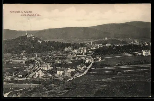 AK Königstein i. Taunus, Ortsansicht vom Grand-Hotel aus