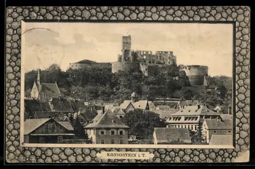 AK Königstein / Taunus, Ortsansicht mit Ruine