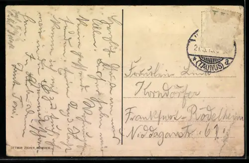 AK Königstein / Taunus, Ortsansicht mit Ruine