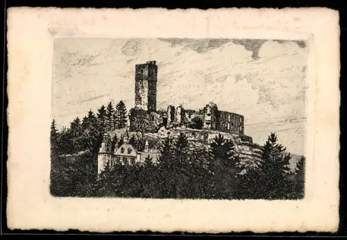 AK Königstein i. T., Ansicht der Ruine Königstein