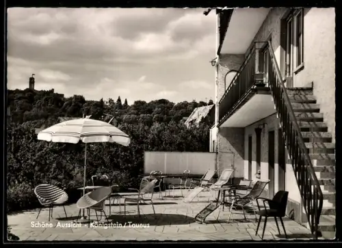 AK Königstein /Taunus, Terrassenhotel Zur schönen Aussicht, Bes. Familie Bandlow, Schneidhainer Str. 30