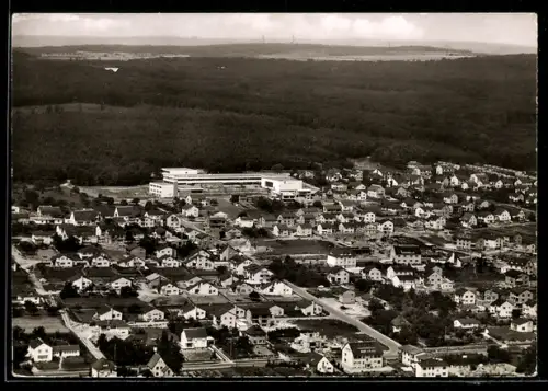 AK Hofheim /Taunus, Ortsansicht mit Kreis-Gymnasium, Fliegeraufnahme