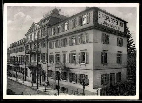 AK Bad Soden am Taunus, Hotel Europäischer Hof, Bes. Julius Colloseus
