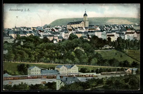 AK Annaberg i. S., Gesamtansicht der Ortschaft