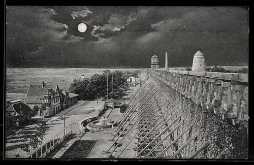 AK Bad Elmen, Bahnhof und Spielplatz am Gradierwerk