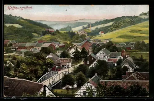 AK Hoffnungsthal, Ortsansicht aus der Vogelschau